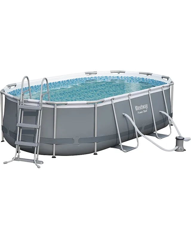 Bestway 56620 Power Steel Oval (427x250x100 cm, Depuradora de Cartucho, multicolor)