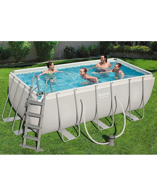 Bestway Power Steel 56456-GS18 (412x201x122 cm, con Depuradora Cartucho y Escalera)
