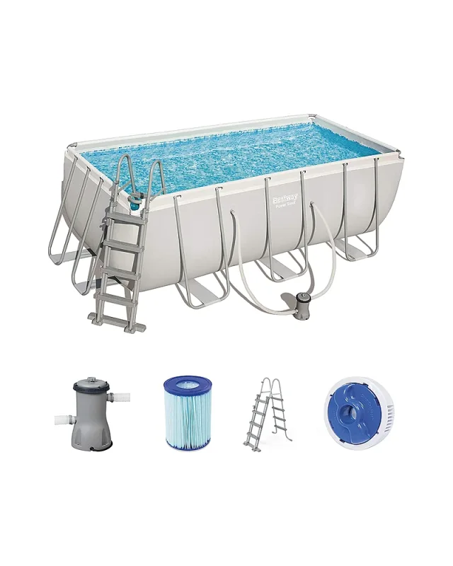 Bestway Power Steel 56456-GS18 (412x201x122 cm, con Depuradora Cartucho y Escalera)