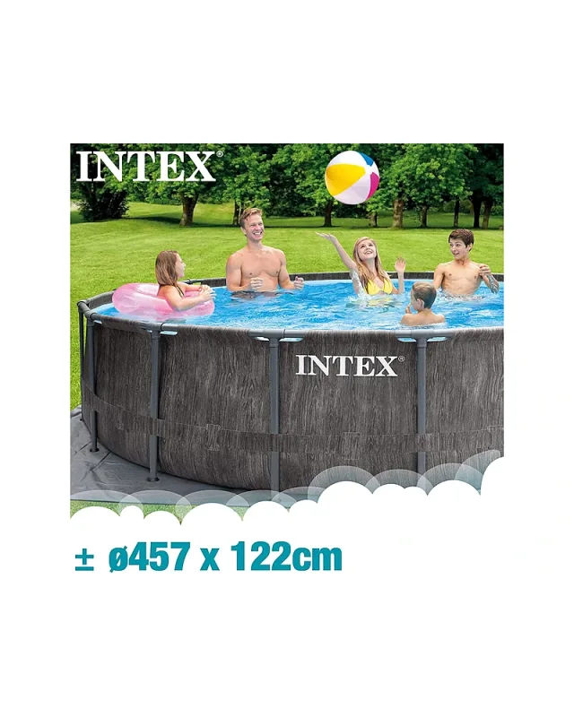 Intex 26742NP (457x122 cm, con depuradora cartucho, filtro tipo A, Greywood)