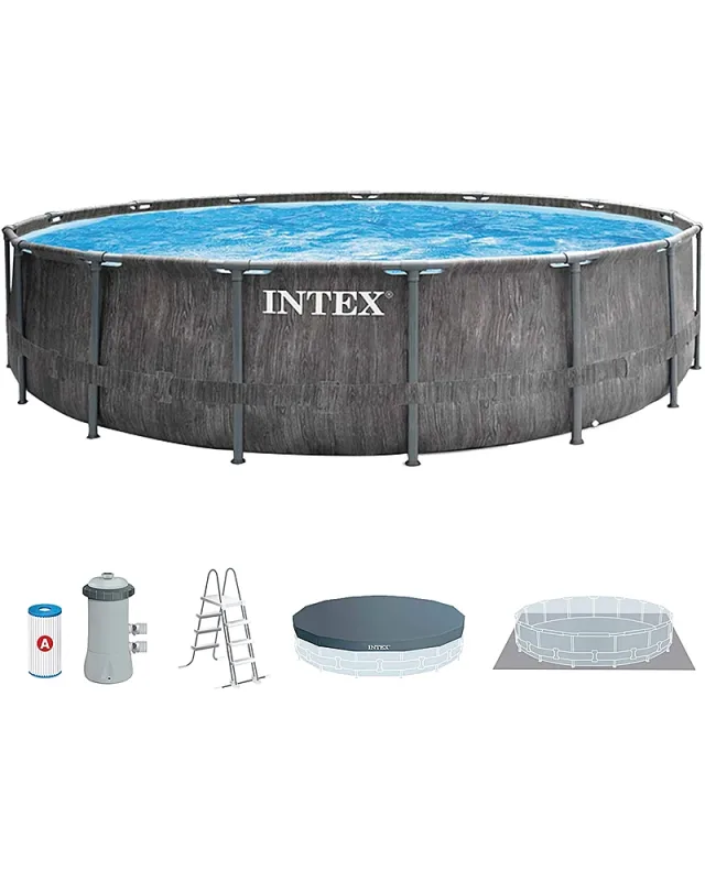 Intex 26742NP (457x122 cm, con depuradora cartucho, filtro tipo A, Greywood)