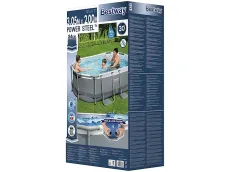 Bestway 5614A Power Steel Oval (305x200x84 cm, con Depuradora Cartucho, Multicolor)