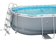 Bestway 56620 Power Steel Oval (427x250x100 cm, Depuradora de Cartucho, multicolor)
