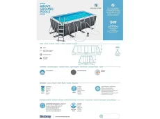 Bestway 56721-GS19 Power Steel Deluxe (404x201x100 cm, con Marco de Acero Estable, Juego Completo, Aspecto de ratán)