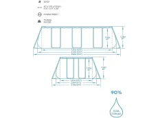 Bestway Power Steel 1056722GSX21 (412x201x122 cm, Juego Completo con Bomba de Filtro, Cuadrada, Gris)