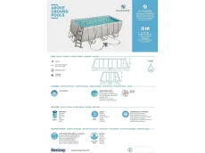 Bestway Power Steel 56456-GS18 (412x201x122 cm, con Depuradora Cartucho y Escalera)