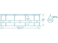 Bestway Power Steel Deluxe 56709-GS19 (366x100 cm, con Marco de Acero Estable en Juego Completo, ratán)