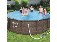 Bestway Steel Pro Max 1056709GSX20 (366x100 cm, con depuradora de cartucho, Diseño Rattan)