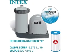 Intex 26744NP (549x122 cm, con depuradora, filtro tipo A, Greywood)